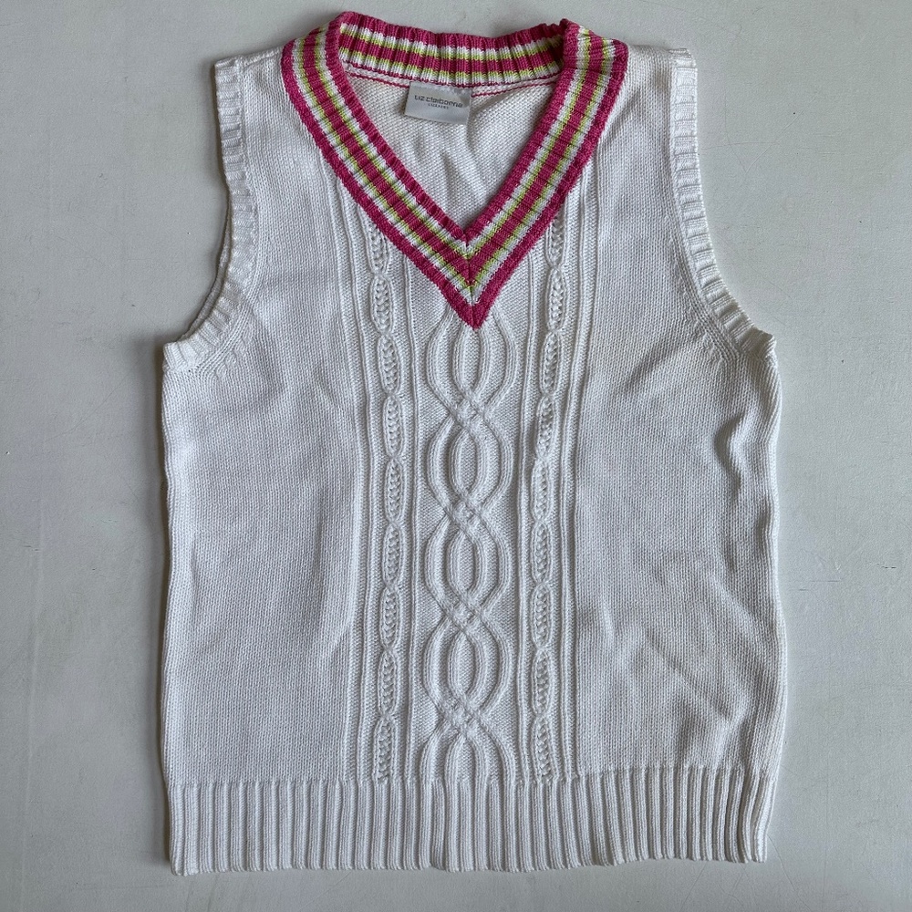 Vintage White Tennis Sweater Vest